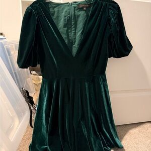 The Vintage Shop Emerald Velvet Dress